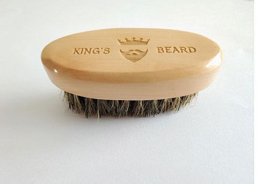 Men's Shaving Brush Portable Mini Boar Bristle Beard Brush Mustache Beard Care Engrave Logo 8x4cm