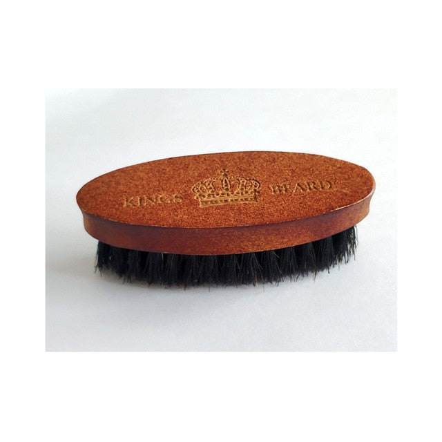 Men's Shaving Brush Portable Mini Boar Bristle Beard Brush Mustache Beard Care Engrave Logo 8x4cm