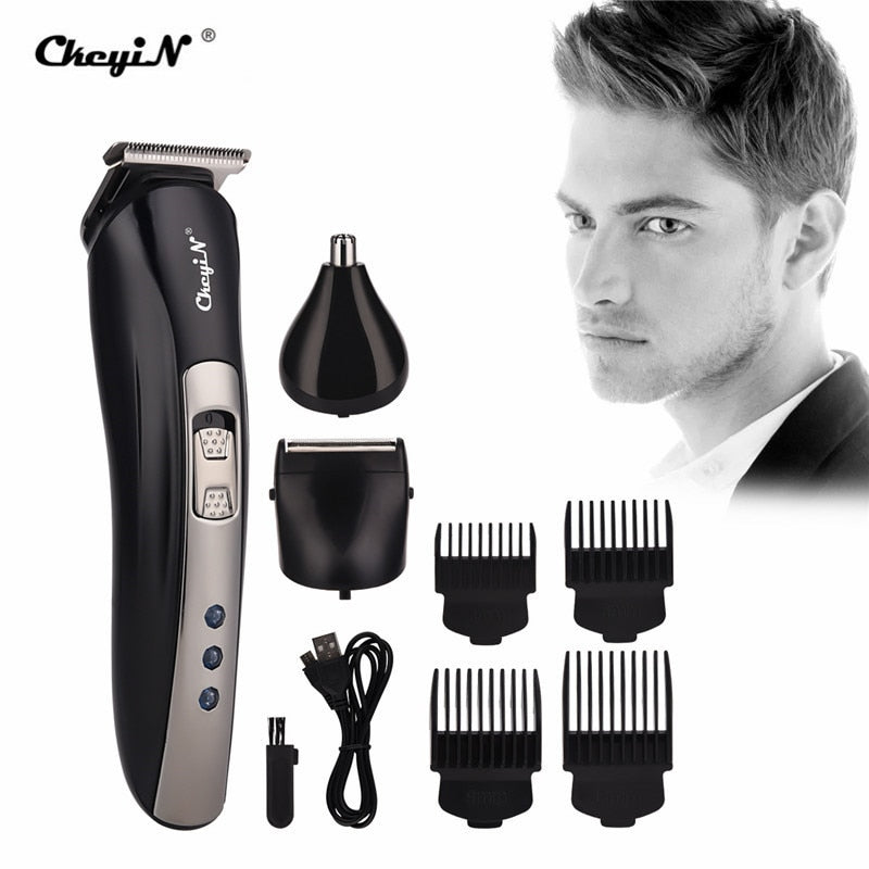 3 in 1 Rechargeable Shaver Hair Trimmer Rechargeable Electric Nose Hair Clipper Professional Beard Razor Haircut Cutting Machine