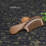 Handcrafted Peach Wood Comb Wooden hair comb 100% Natural Bamboo Comb-Anti Static Flower-Fine Tooth for Hair,Beard, Mustache