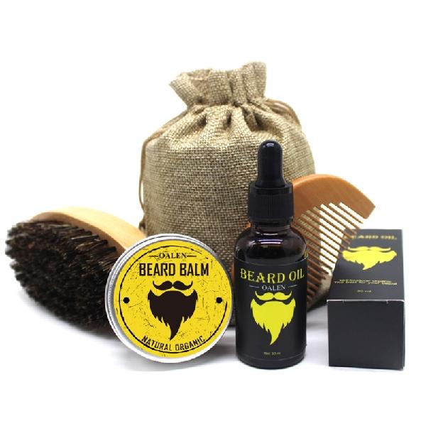 BellyLady Beard Oil Kit  Storage Bag Hair Follicle Repair Oil 30ml Anti Hair Loss Agent Men Moustache Cream Moustache Comb Brush