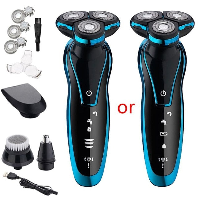 Men Electric Shaver Floating Razor Wet Dry Waterproof Cordless USB Rechargeable Beard Trimmer Washable