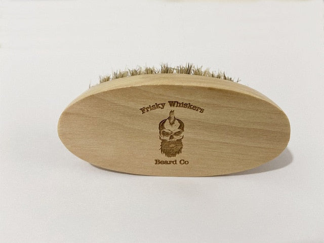 Men's Shaving Brush Portable Mini Boar Bristle Beard Brush Mustache Beard Care Engrave Logo 8x4cm