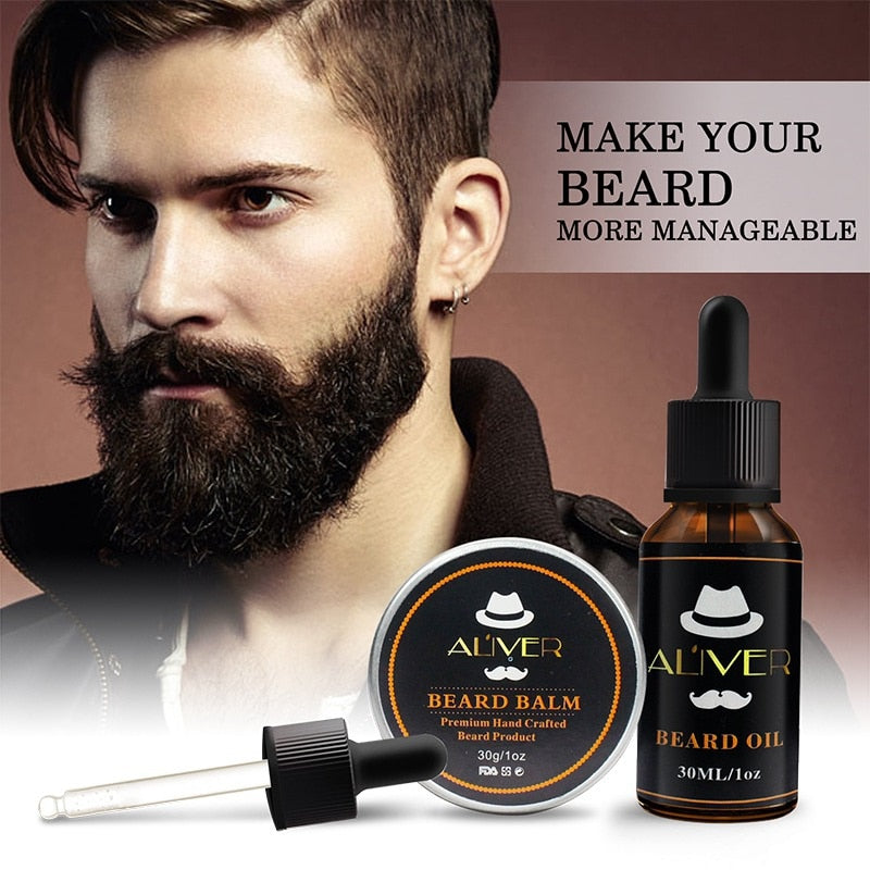 30ml/30g Men Beard Oil StrengthensThickens Healthier Beard Growth While Argan Oil Wax Boost Shine Maintain Hold Recommend