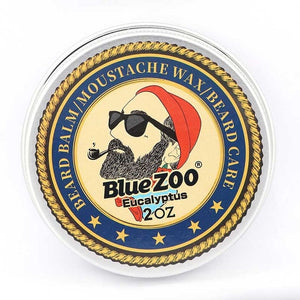 Blue ZOO Men Organic Beard Oil Balm Moustache Wax Styling Beeswax Moisturizing Smoothing Gentlemen Beard Care Natural Beard Balm