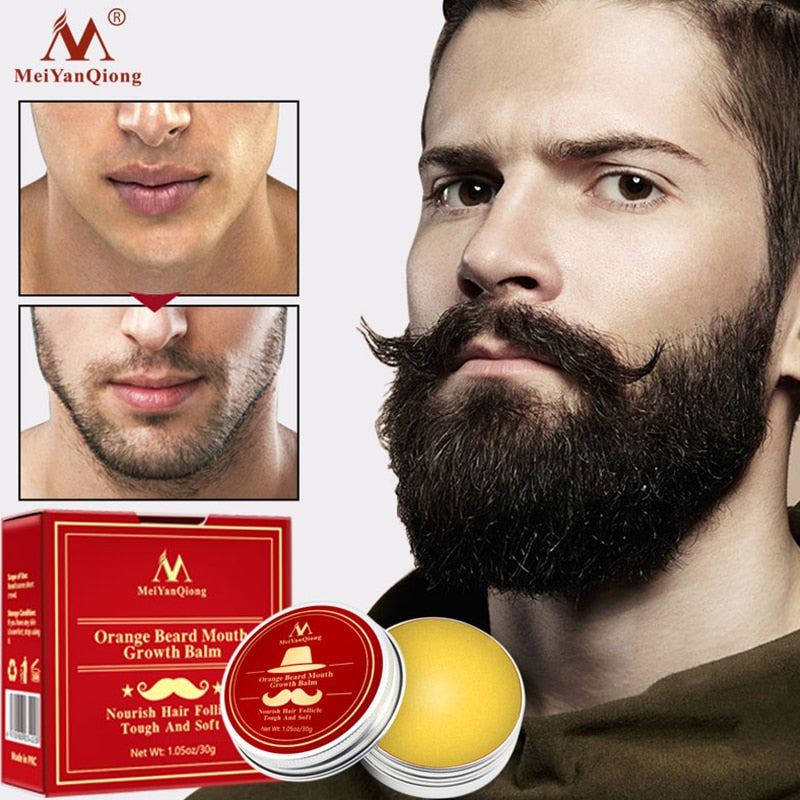 Men Natural Growth Beard Oil Organic Beard Wax Balm Avoid Beard Hair Loss Products Leave-In Conditioner For Groomed Growth